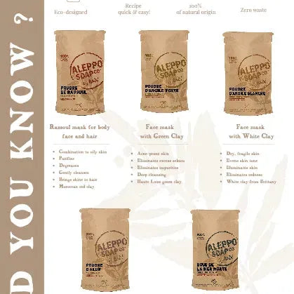 TADÉ PAYS DU LEVANT White Clay Powder, for Dry or Fragile skin, Face, Body & Hair | 100g French Soaps UK