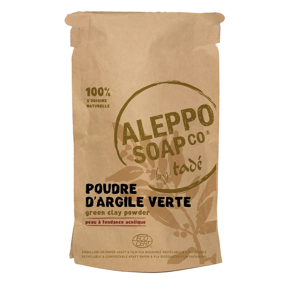 TADÉ PAYS DU LEVANT Green Clay Powder, for Oily or Acne Prone Skin on Face & Body | 200g French Soaps UK