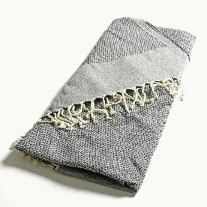 TADÉ PAYS DU LEVANT Hammam Towel, Organic Cotton, Black French Soaps UK