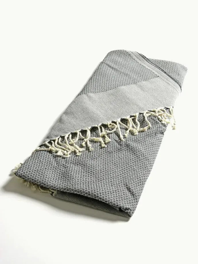 TADÉ PAYS DU LEVANT Hammam Towel, Organic Cotton, Black French Soaps UK