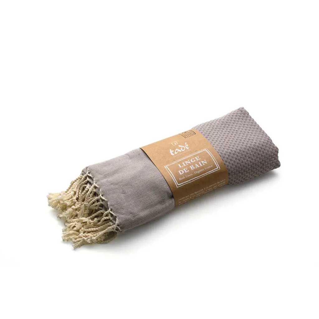 TADÉ PAYS DU LEVANT Hammam Towel, Organic Cotton, Grey French Soaps UK