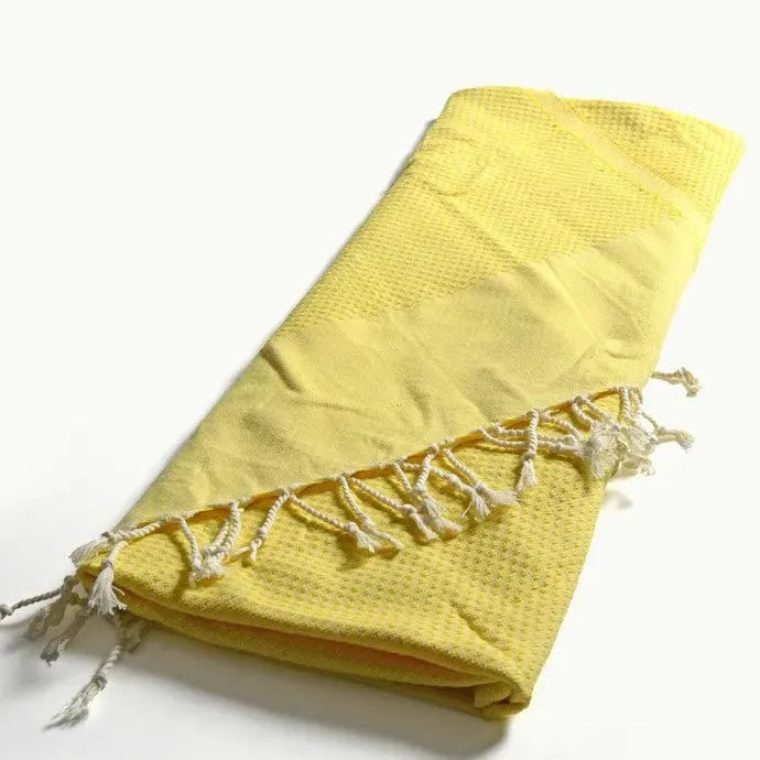 TADÉ PAYS DU LEVANT Hammam Towel, Organic Cotton, Yellow French Soaps UK