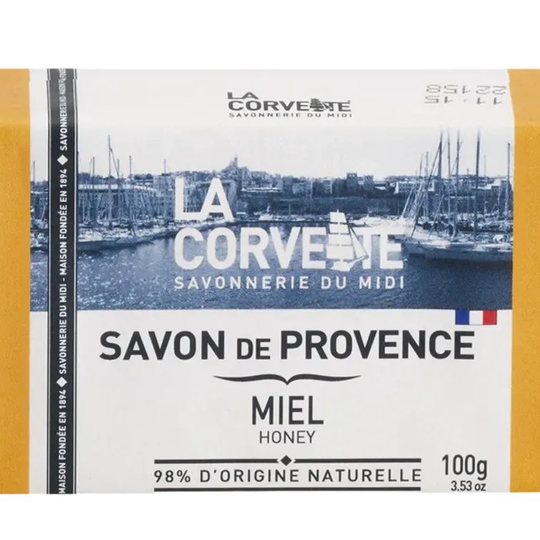 LA CORVETTE Honey, Savon de Provence, 100g French Soaps UK