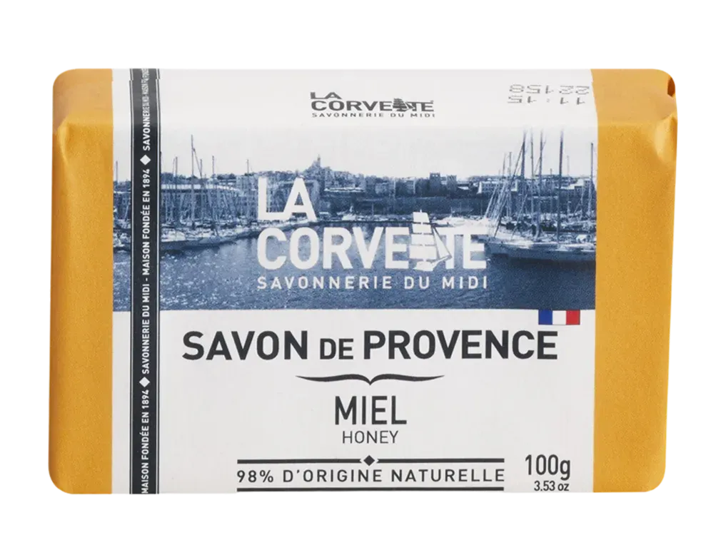 LA CORVETTE Honey, Savon de Provence, 100g French Soaps UK