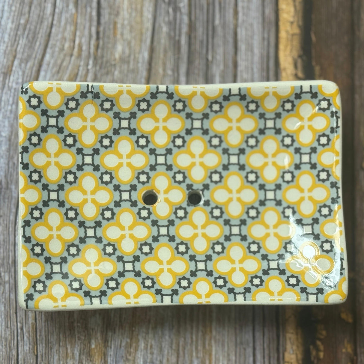 Blue & Yellow Mosaic - Ceramic Soap Dish