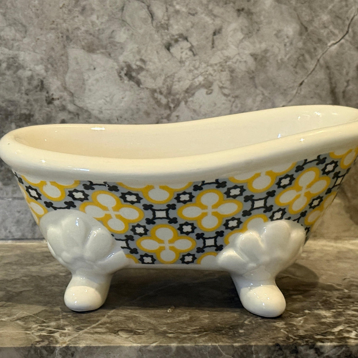 Blue & Yellow Mosaic - Ceramic Bathtub Soap Dish