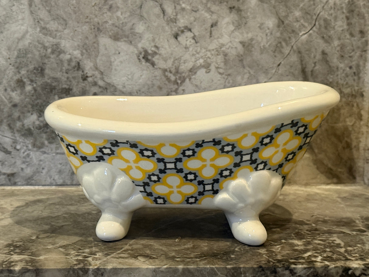 Blue & Yellow Mosaic - Ceramic Bathtub Soap Dish