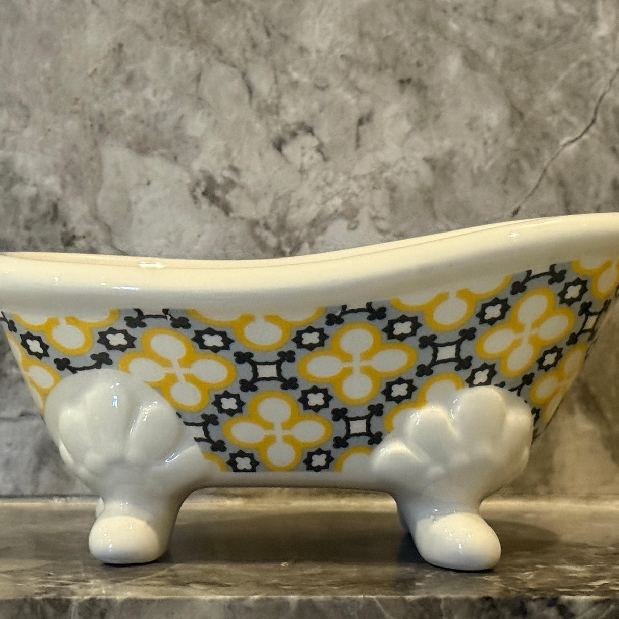 Blue & Yellow Mosaic - Ceramic Bathtub Soap Dish