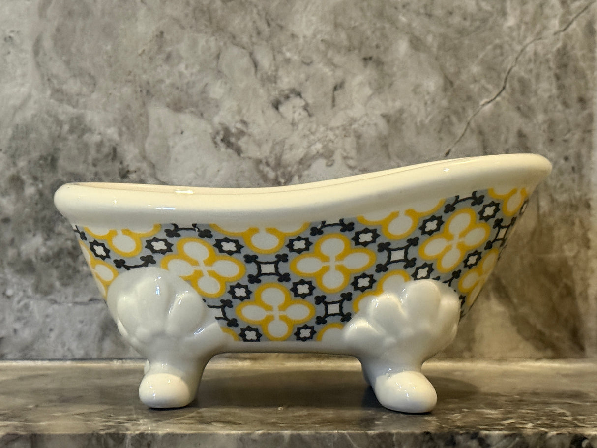 Blue & Yellow Mosaic - Ceramic Bathtub Soap Dish