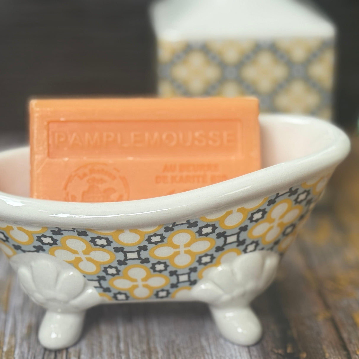 Blue & Yellow Mosaic - Ceramic Bathtub Soap Dish