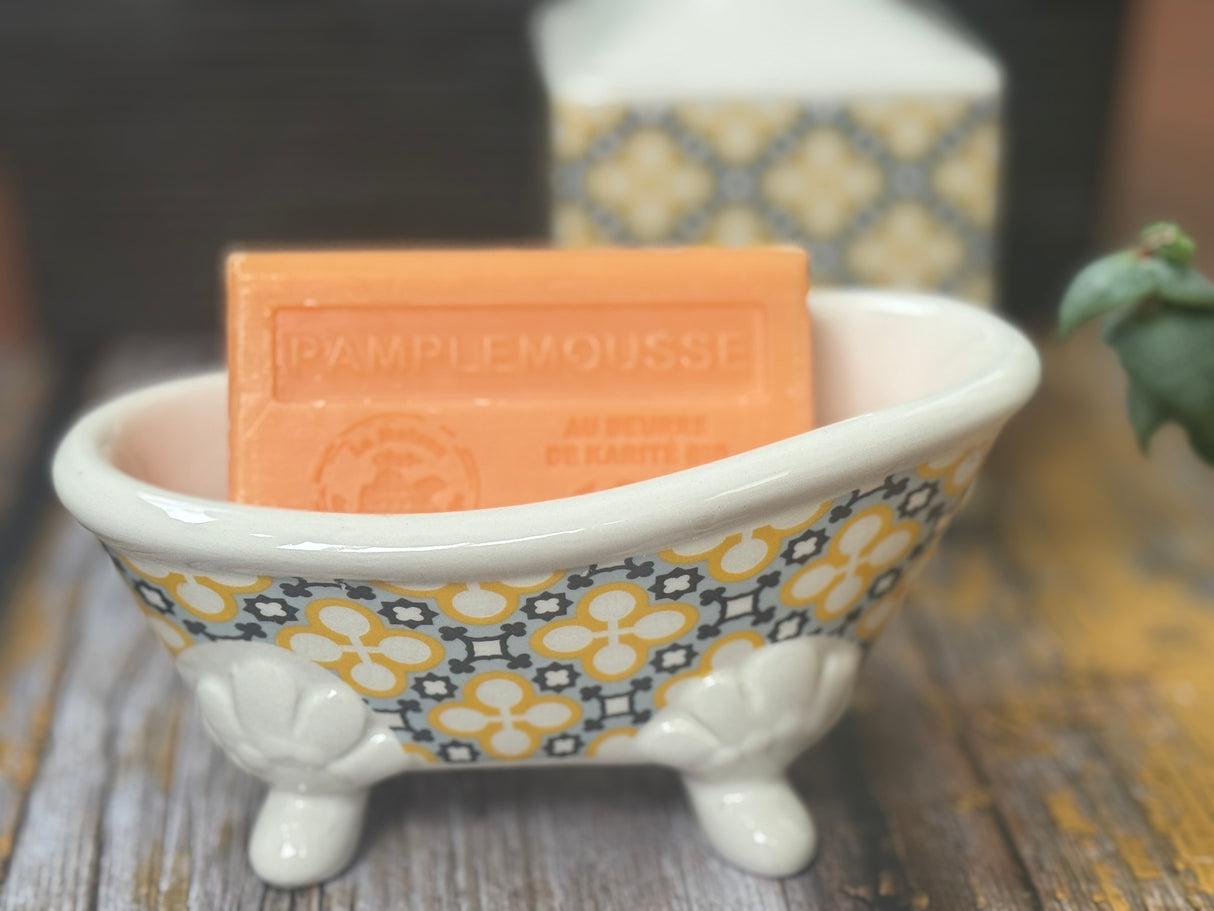 Blue & Yellow Mosaic - Ceramic Bathtub Soap Dish