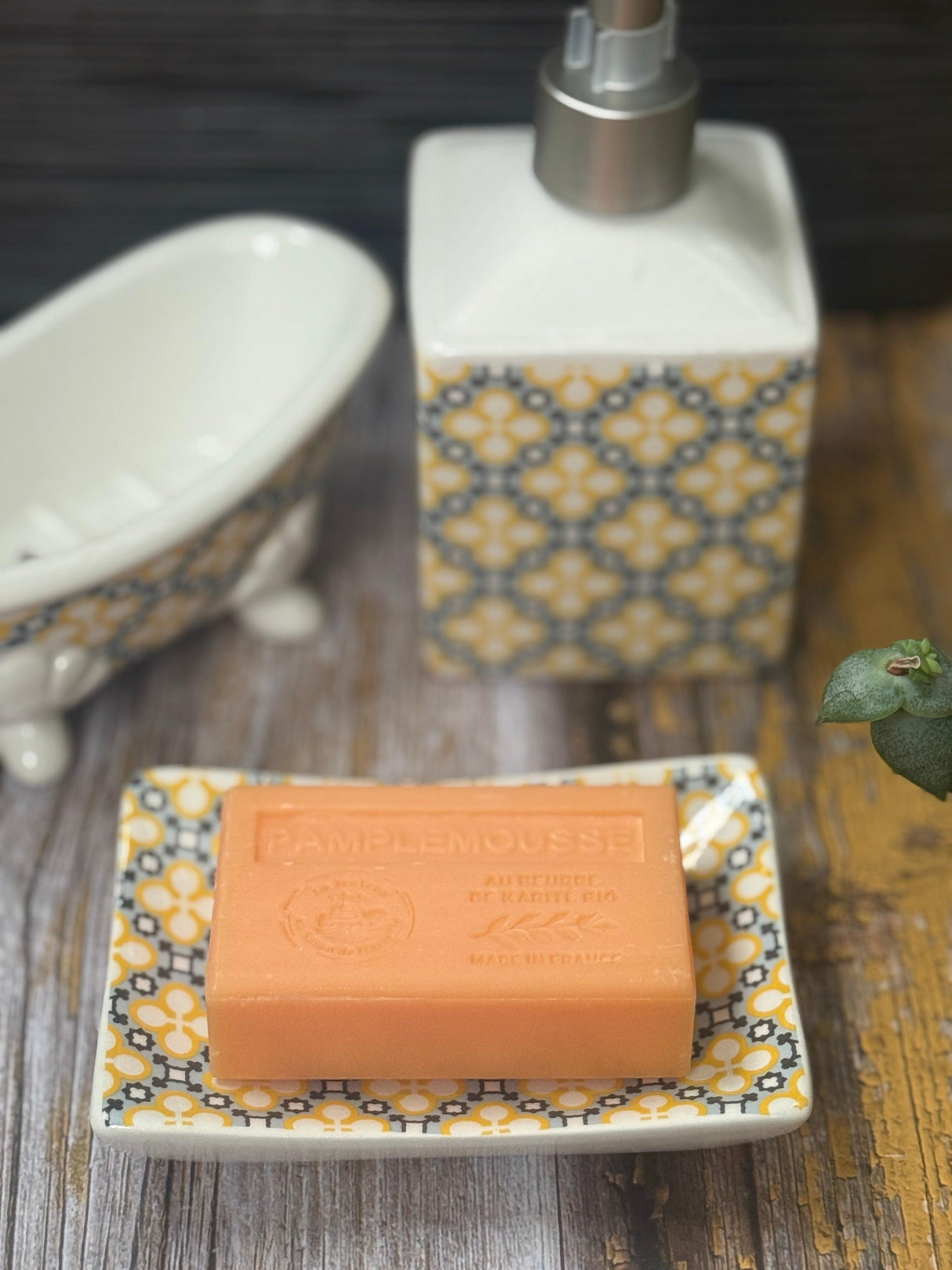 Blue & Yellow Mosaic - Ceramic Soap Dish