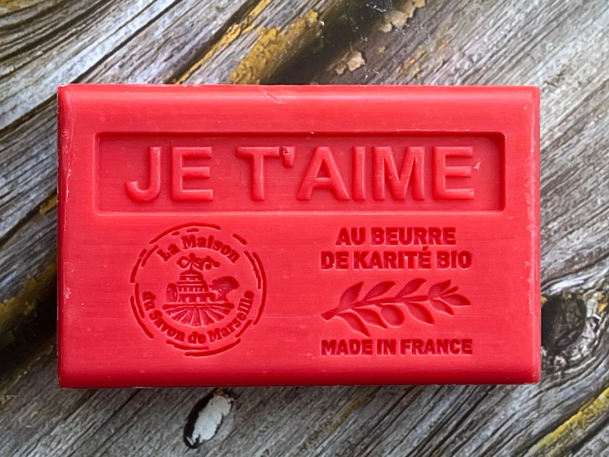 LA MAISON DU SAVON DE MARSEILLE Je T'Aime French Soap with Organic Shea Butter, 125g French Soaps UK
