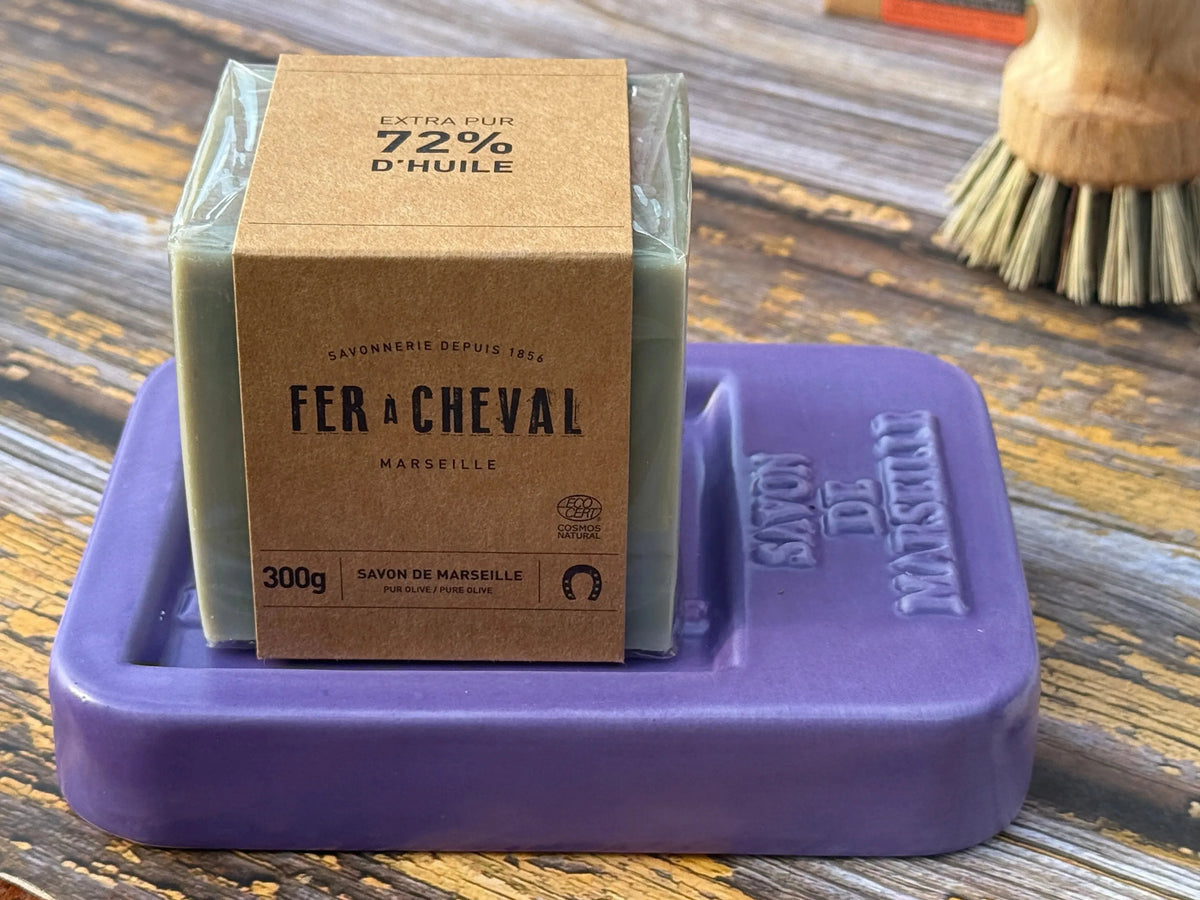 Bastide & Olivier Lavender Ceramic Soap Dish for Marseille Soap Cubes French Soaps UK
