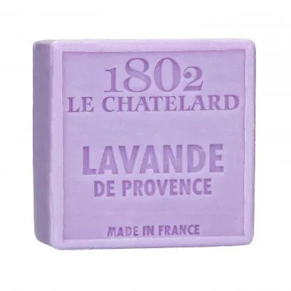 LE CHATELARD 1802 Lavender Marseille Soap, 72% Coconut, Olive and Almond Oil, 100g | PALM FREE French Soaps UK