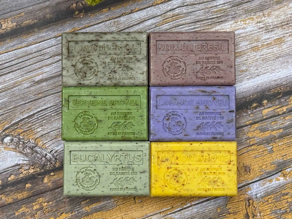 La Maison du Savon de Marseille Le Mistral, Exfoliating, 6 x 125g Soap Bars | Unwrapped French Soaps UK