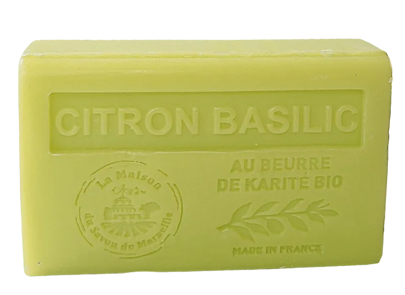 LA MAISON DU SAVON DE MARSEILLE Lemon Basil (Citron Basilic) French Soap with organic Shea Butter 125g French Soaps UK