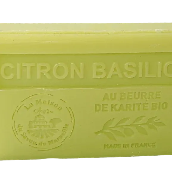LA MAISON DU SAVON DE MARSEILLE Lemon Basil (Citron Basilic) French Soap with organic Shea Butter 125g French Soaps UK