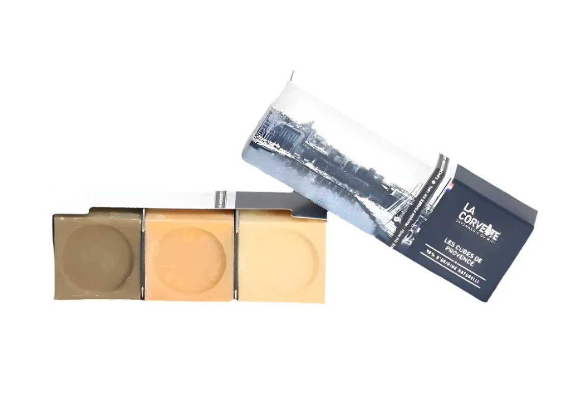 LA CORVETTE Les Cubes de Provence, 3 x 100g Gift Set French Soaps UK