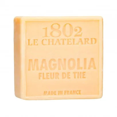 LE CHATELARD 1802 Magnolia & Tea Flower Marseille Soap, 72% Coconut, Olive and Almond Oil, 100g | PALM FREE French Soaps UK