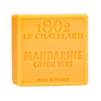 LE CHATELARD 1802 Mandarin & Lime Marseille Soap, 72% Coconut, Olive and Almond Oil, 100g | PALM FREE French Soaps UK