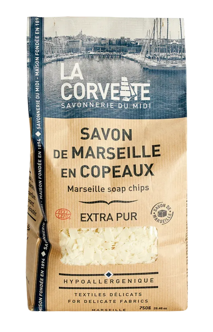 LA CORVETTE Marseille Soap Flakes for Laundry, Natural | 750g French Soaps UK