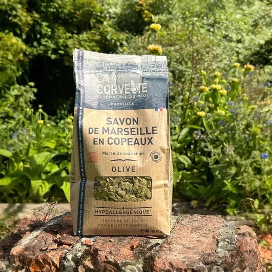 LA CORVETTE Marseille Soap Flakes for Laundry,  Olive  | 750g French Soaps UK