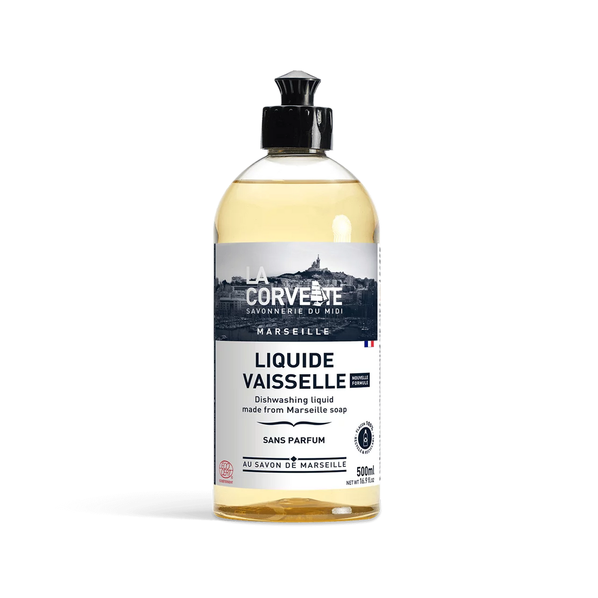 Marseille Washing Up Liquid - Fragrance Free | 500ml-LA CORVETTE-FrenchSoaps