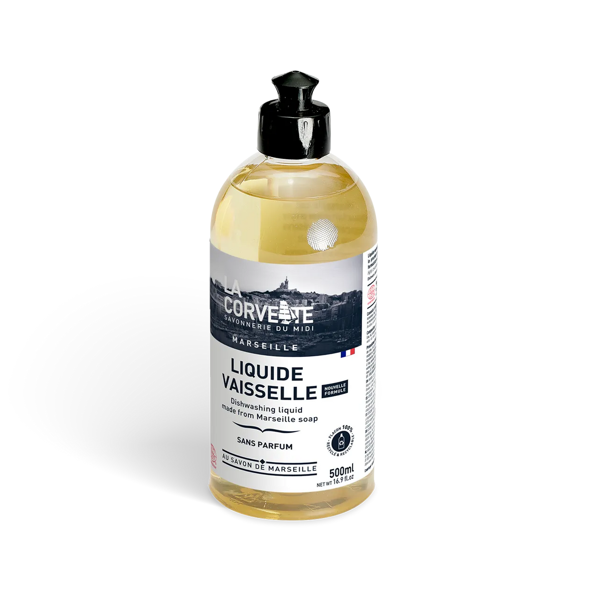 Marseille Washing Up Liquid - Fragrance Free | 500ml-LA CORVETTE-FrenchSoaps