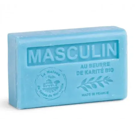 LA MAISON DU SAVON DE MARSEILLE Masculin, French Soap with Organic Shea Butter, 125g French Soaps UK