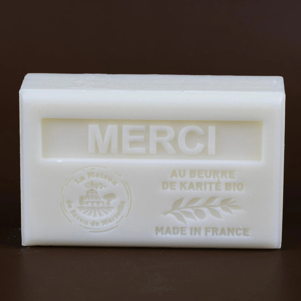 LA MAISON DU SAVON DE MARSEILLE Merci, French Soap with organic Shea Butter 125g French Soaps UK