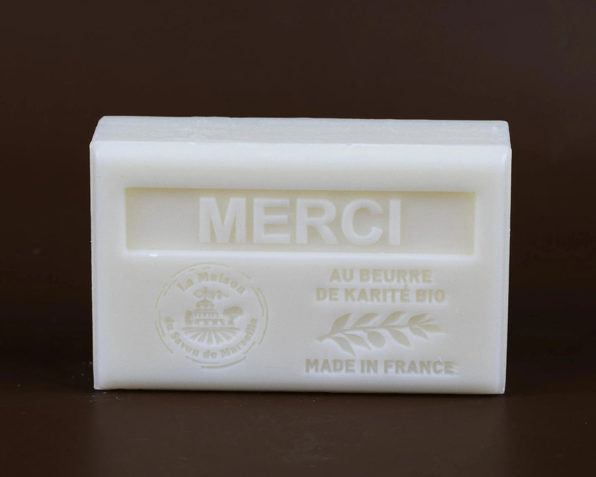 LA MAISON DU SAVON DE MARSEILLE Merci, French Soap with organic Shea Butter 125g French Soaps UK