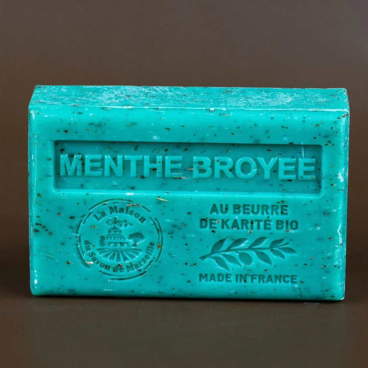 La Maison du Savon de Marseille Mint Exfoliating Soap with organic Shea Butter 125g French Soaps UK