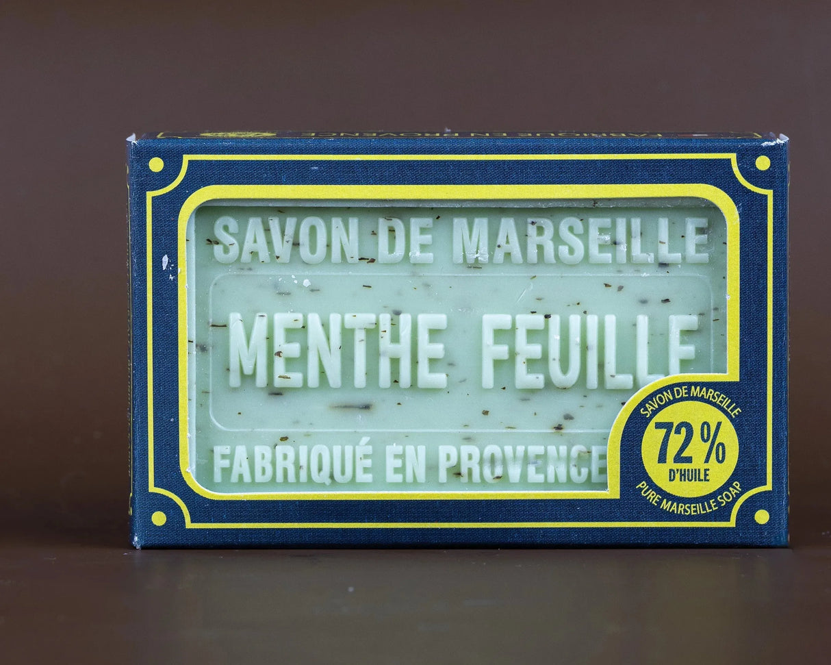 BLEU JAUNE Mint Leaf, Exfoliating Marseille Soap with Shea Butter | 100g French Soaps UK