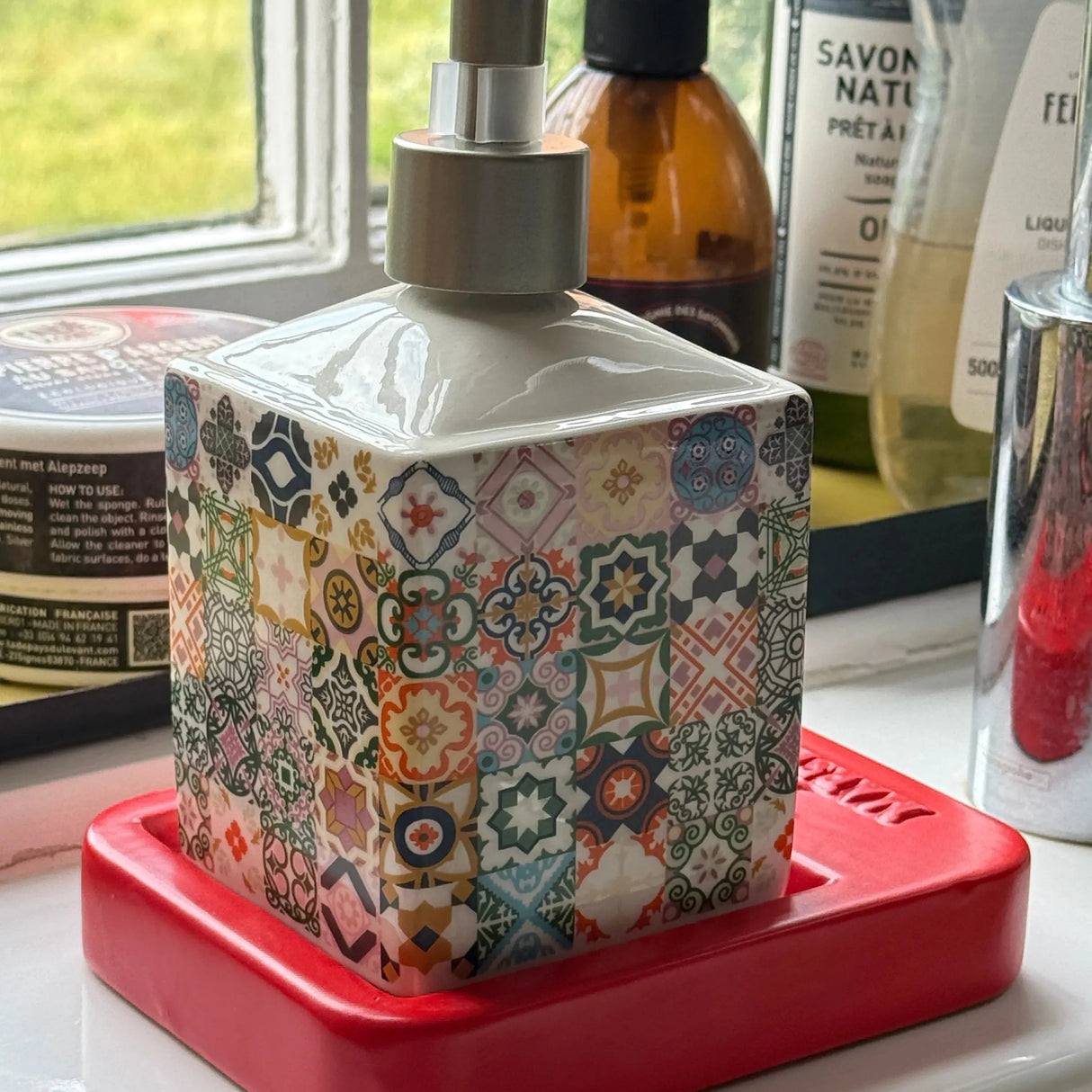 Bastide & Olivier Multi colour Mosaic Ceramic Soap Dispenser French Soaps UK
