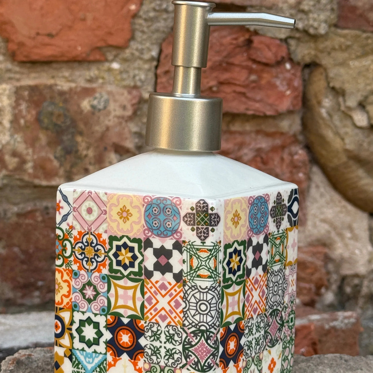Bastide & Olivier Multi colour Mosaic Ceramic Soap Dispenser French Soaps UK