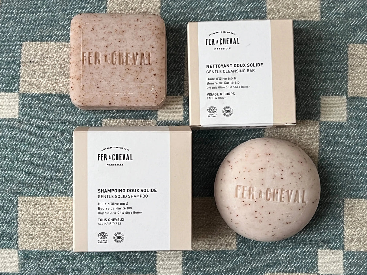 FER A CHEVAL Natural Cleansing Bar for Face & Body, Olive Oil & Shea Butter French Soaps UK