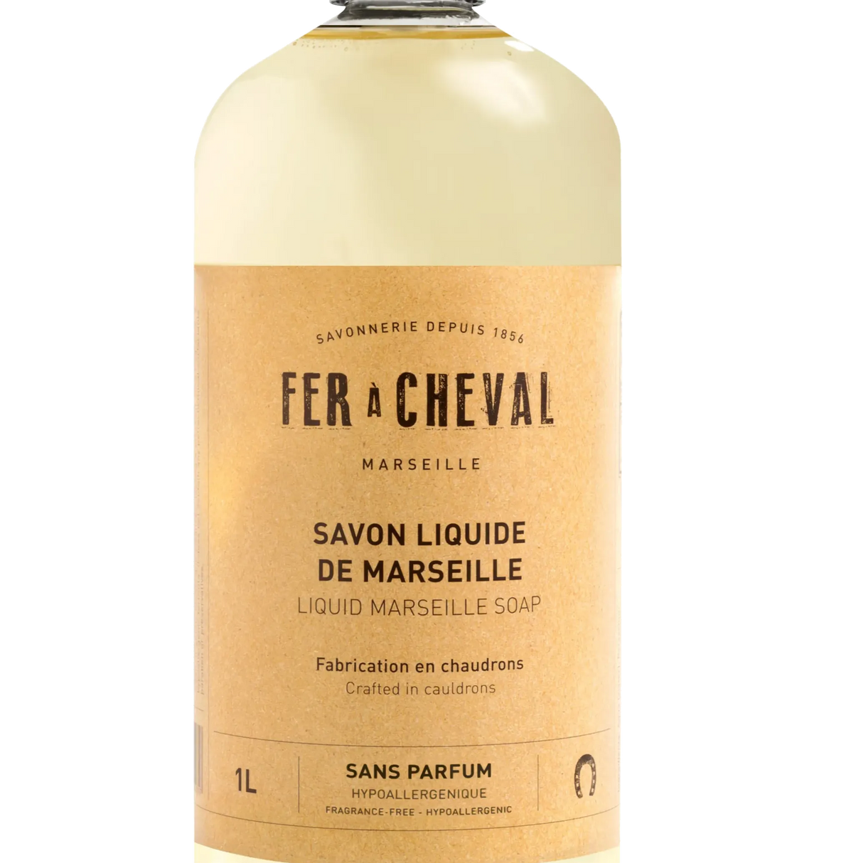 FER A CHEVAL Natural Liquid Marseille Soap, unfragranced | 1L French Soaps UK