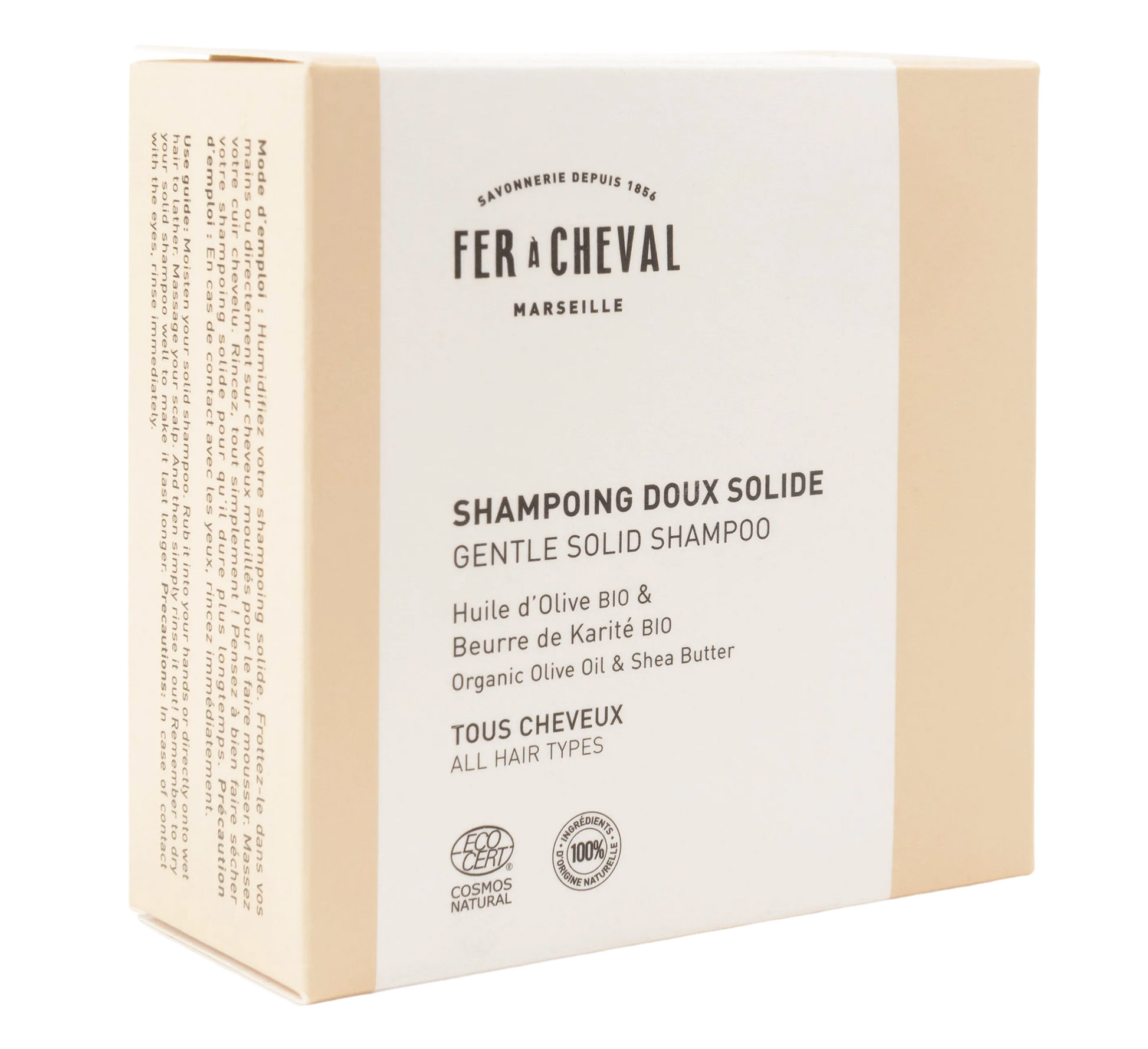 FER A CHEVAL Olive Oil & Shea Butter Solid Shampoo Bar for Normal & Dry Hair French Soaps UK