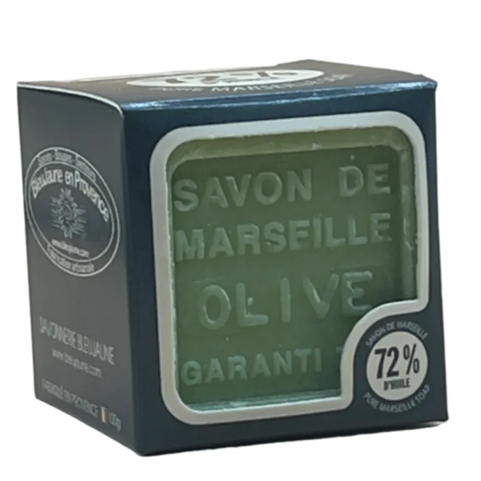 BLEU JAUNE Olive, Shea Butter Fragranced Marseille Cube, 72% | 100g French Soaps UK