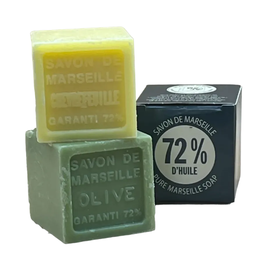 BLEU JAUNE Olive, Shea Butter Fragranced Marseille Cube, 72% | 100g French Soaps UK