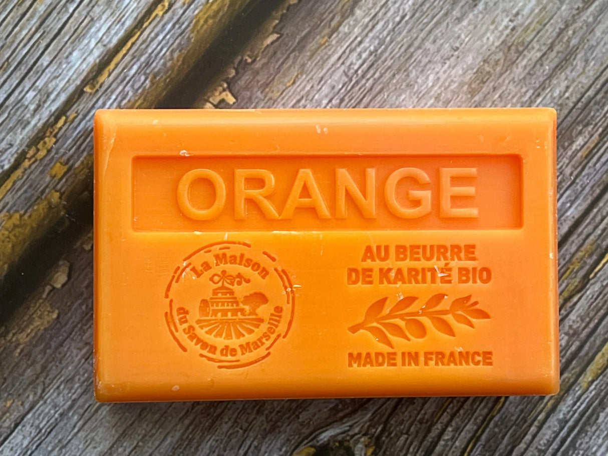 LA MAISON DU SAVON DE MARSEILLE Orange French Soap with Organic Shea Butter, 125g French Soaps UK