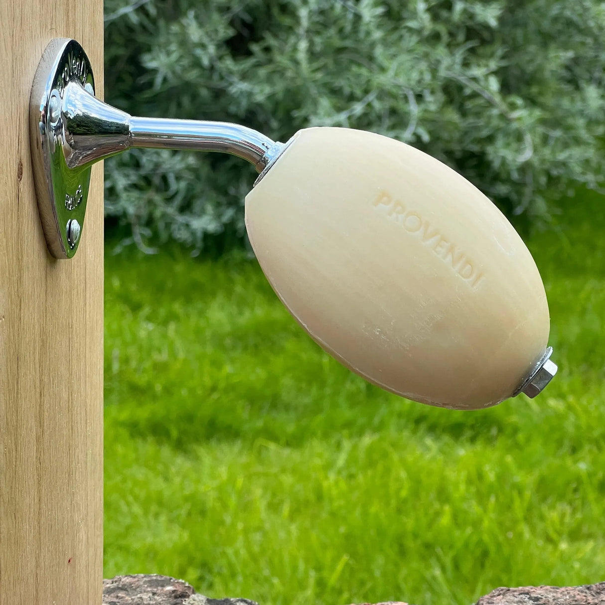 PROVENDI Provendi Almond Rotating Wall Soap | Chrome Wall Arm French Soaps UK