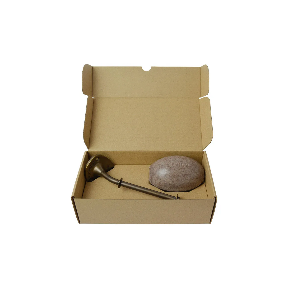PROVENDI Provendi Exfoliating Cedar Rotating Wall Soap | Brass Wall Arm French Soaps UK