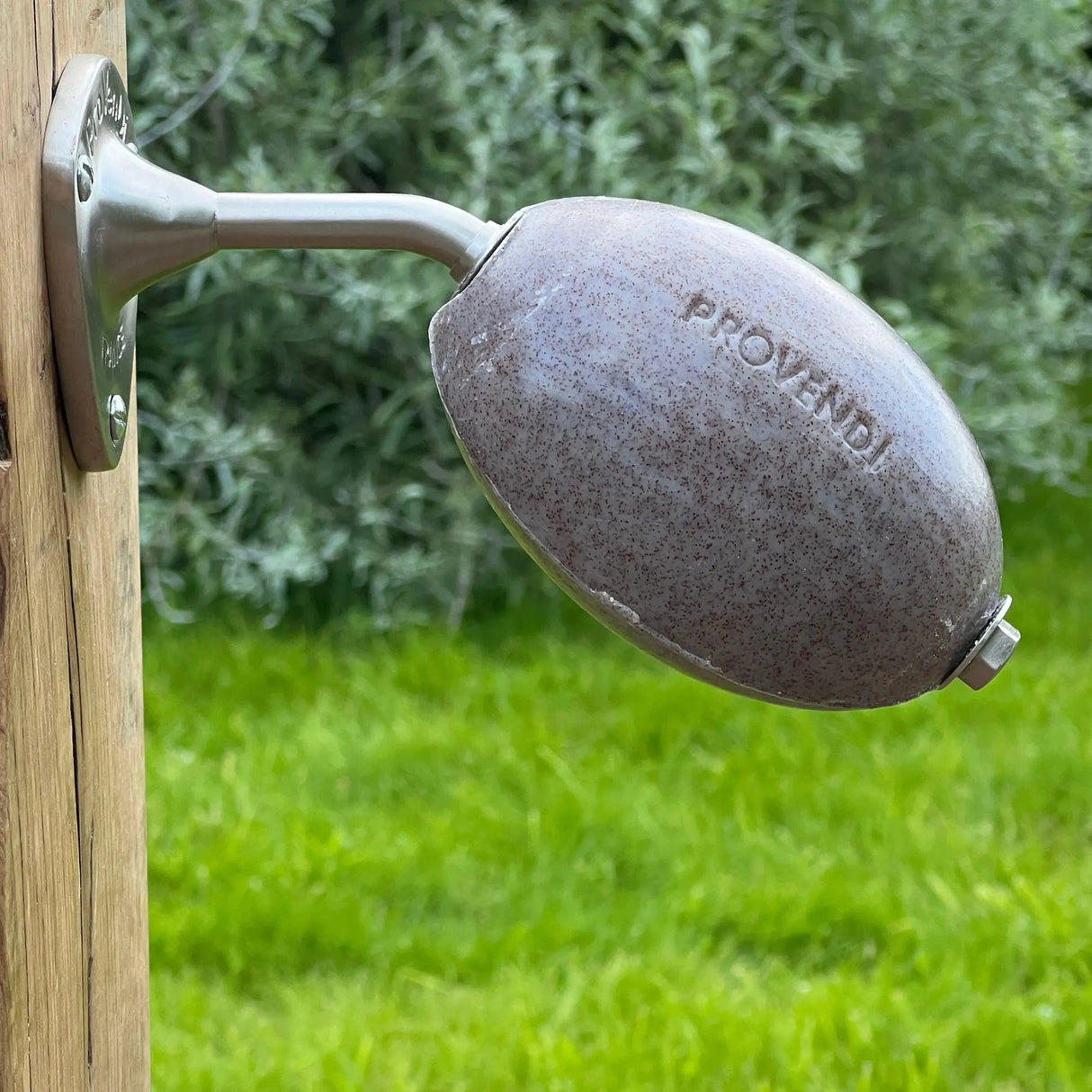 PROVENDI Provendi Exfoliating Cedar Rotating Wall Soap | Brushed Steel Wall Arm French Soaps UK