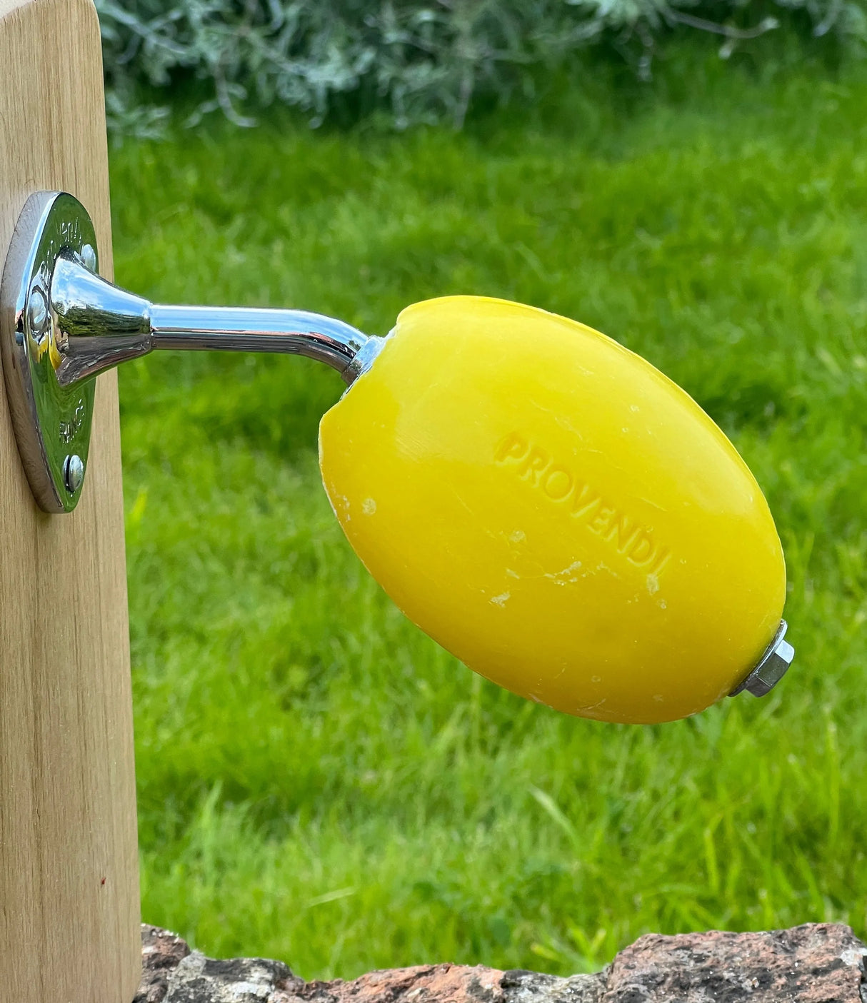 PROVENDI Provendi Lemon Rotating Wall Soap | Chrome Wall Arm French Soaps UK