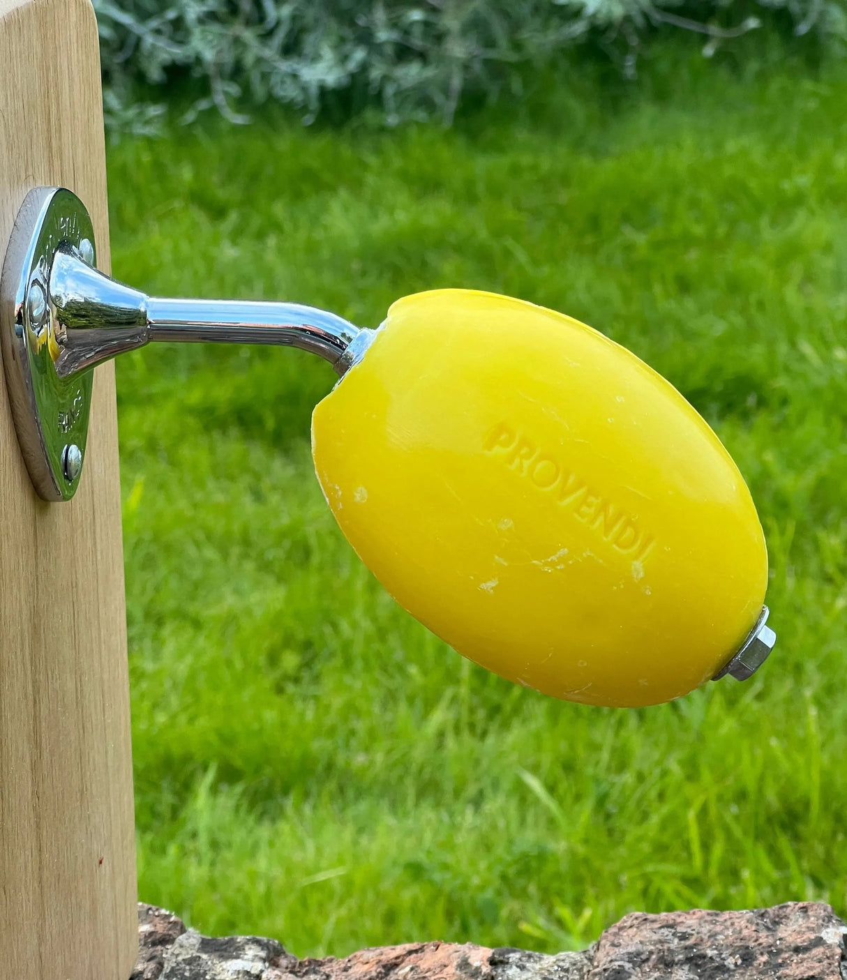 PROVENDI Provendi Lemon Rotating Wall Soap | Chrome Wall Arm French Soaps UK