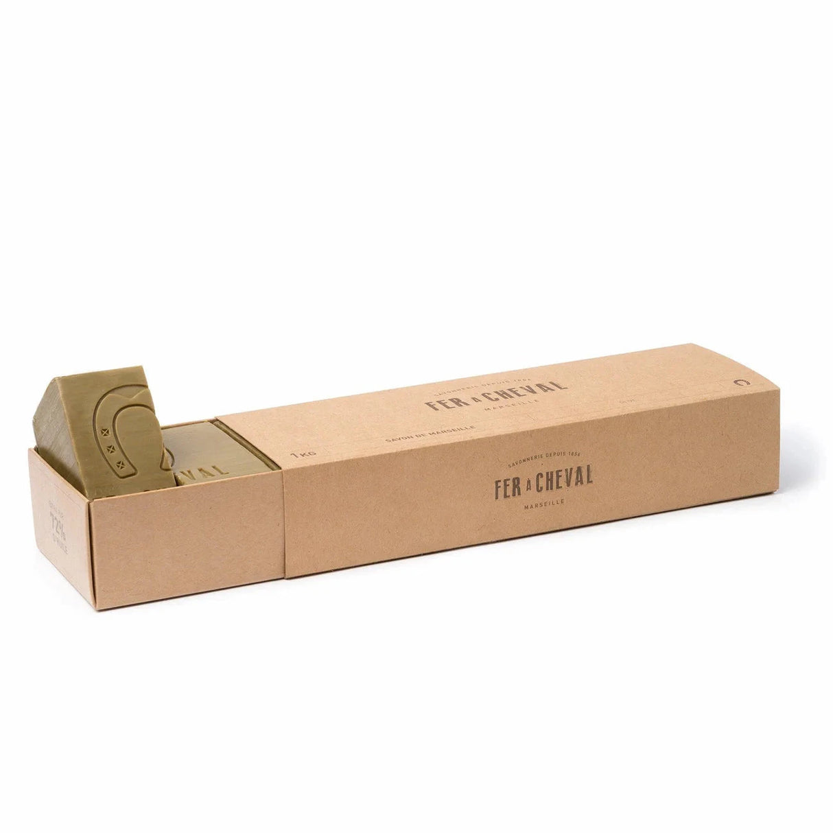 FER A CHEVAL Pure Olive Savon de Marseille, 6 Slices | 1kg French Soaps UK
