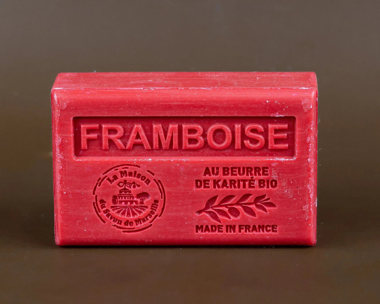 LA MAISON DU SAVON DE MARSEILLE Raspberry French Soap with Organic Shea Butter 125g French Soaps UK
