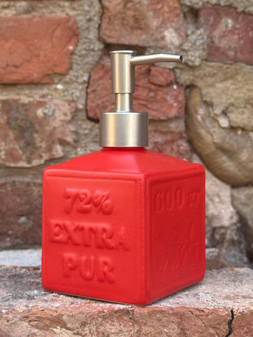 Red Ceramic Soap Dispenser